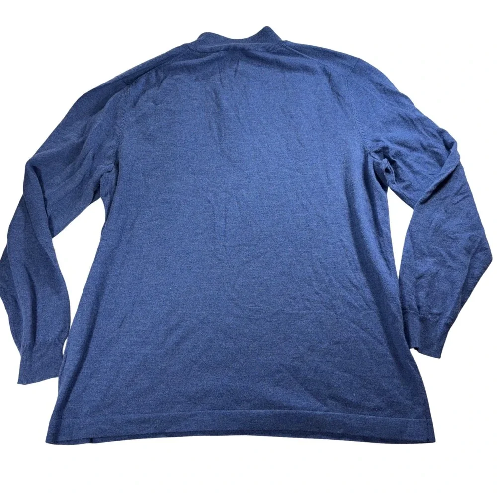 JOS A BANK TRAVELER 100% MERINO WOOL 1/4 ZIP SWEATER 2XL TALL BLUE‎ Classic